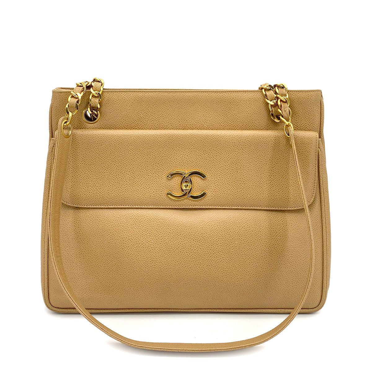 Vintage Beige Caviar Tote