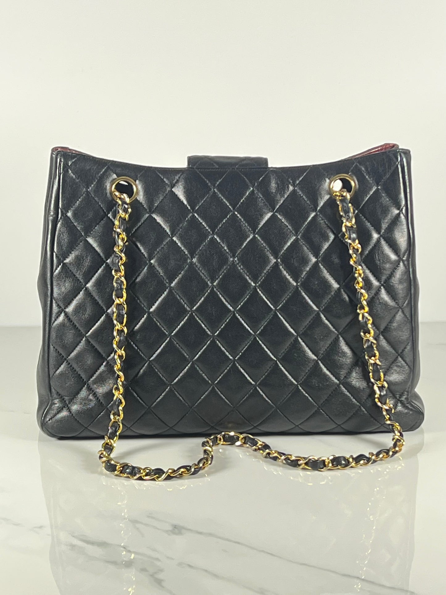 Chanel Black Lambskin Shoulder Bag