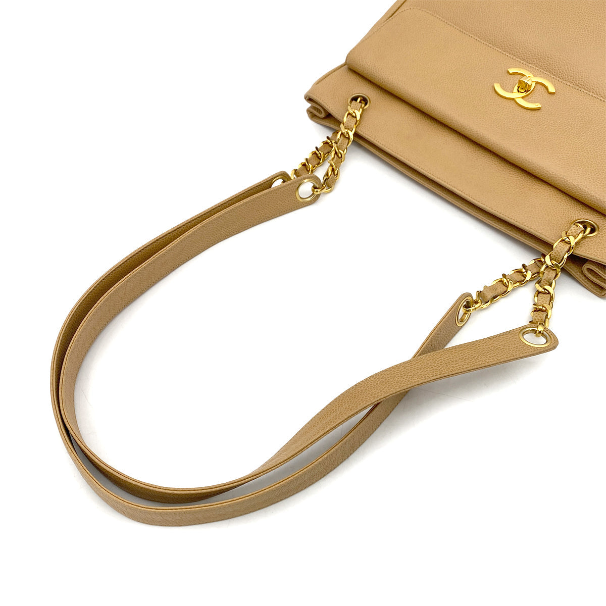 Vintage Beige Caviar Tote