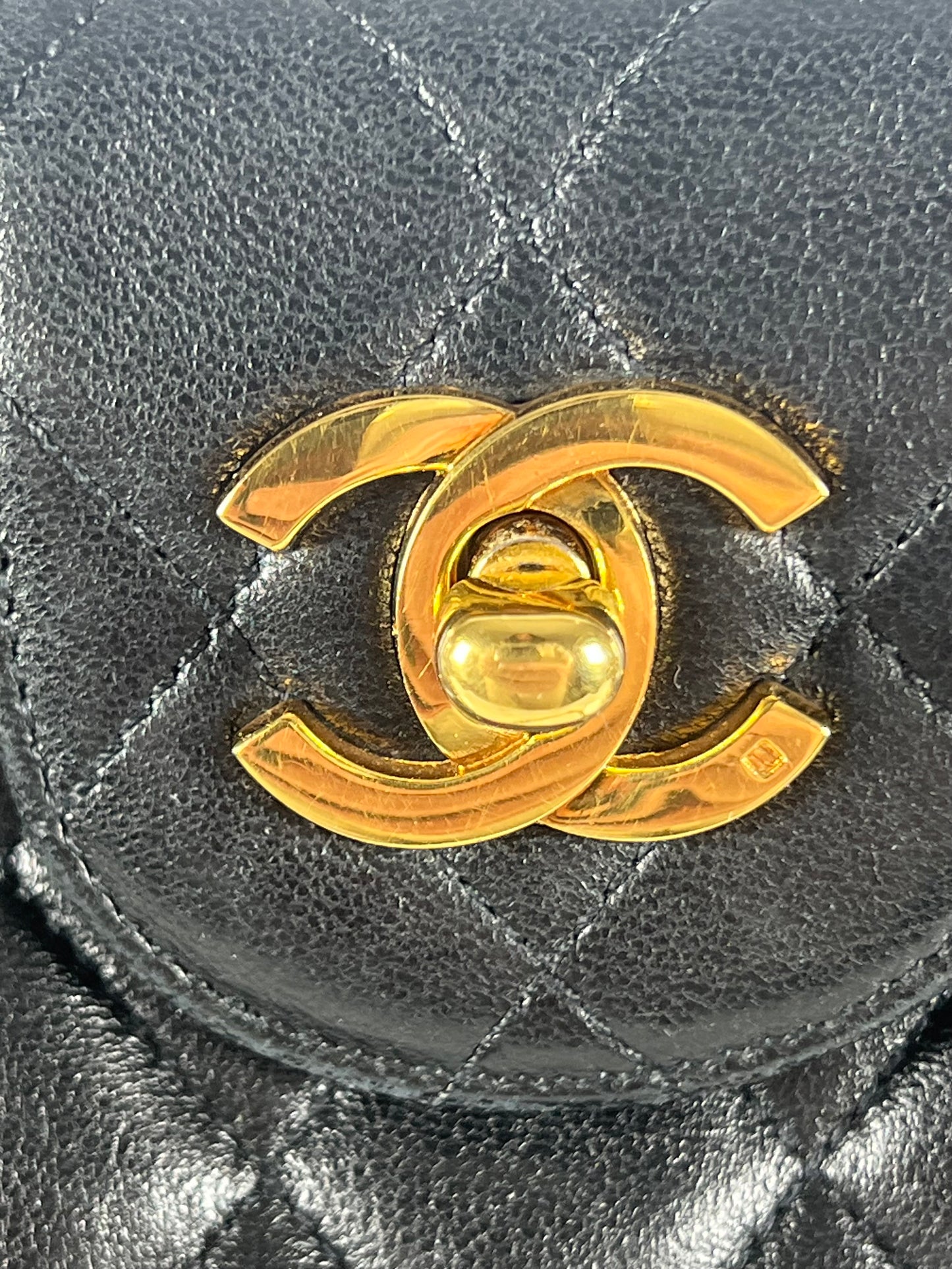 Chanel Black Lambskin Shoulder Bag