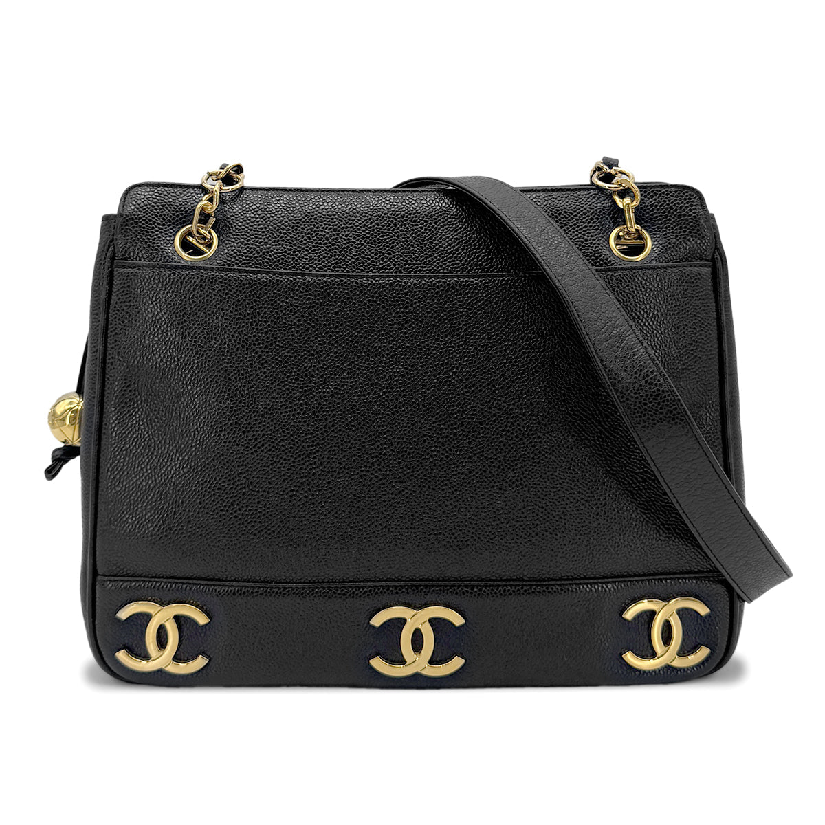 Vintage Triple Coco Tote -  Black Caviar