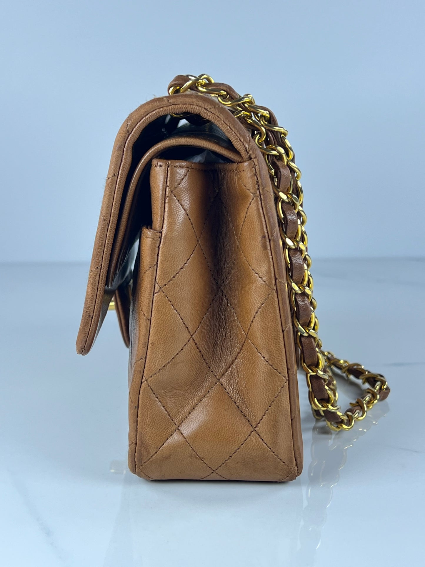 Vintage Camel Medium Classic Double Flap