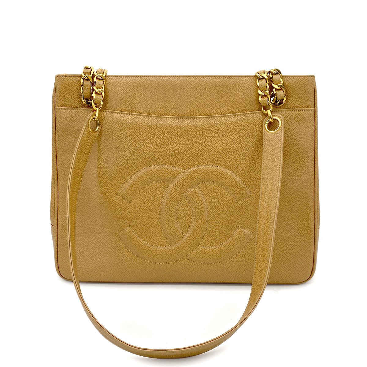 Vintage Beige Caviar Tote