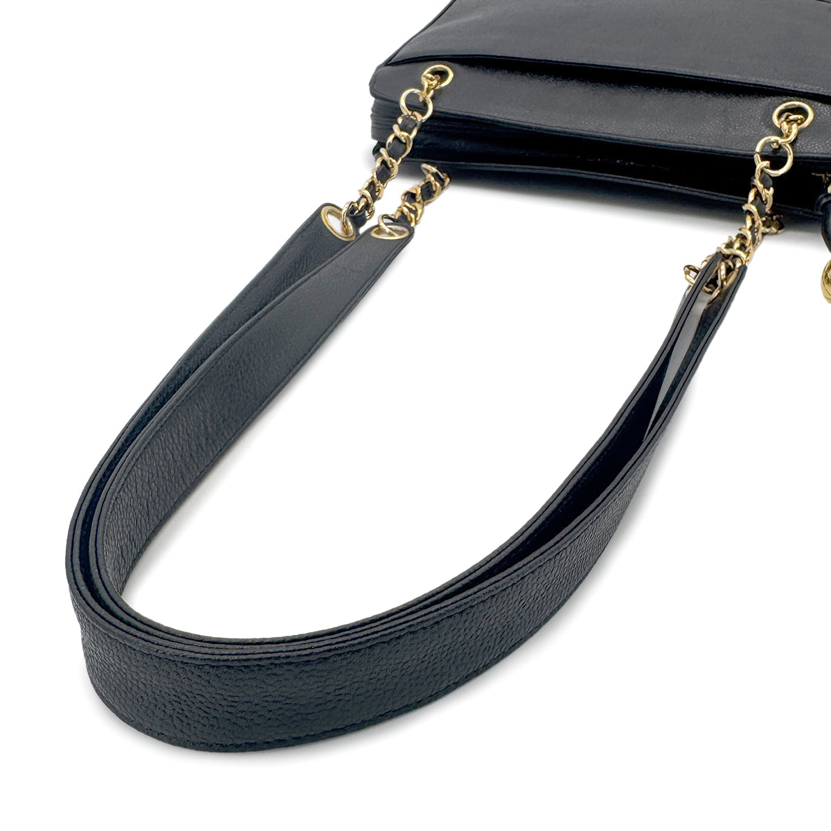 Vintage Triple Coco Tote -  Black Caviar