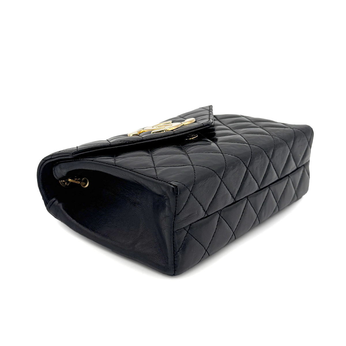 Vintage Square Deca Envelope Bag - Black Lambskin