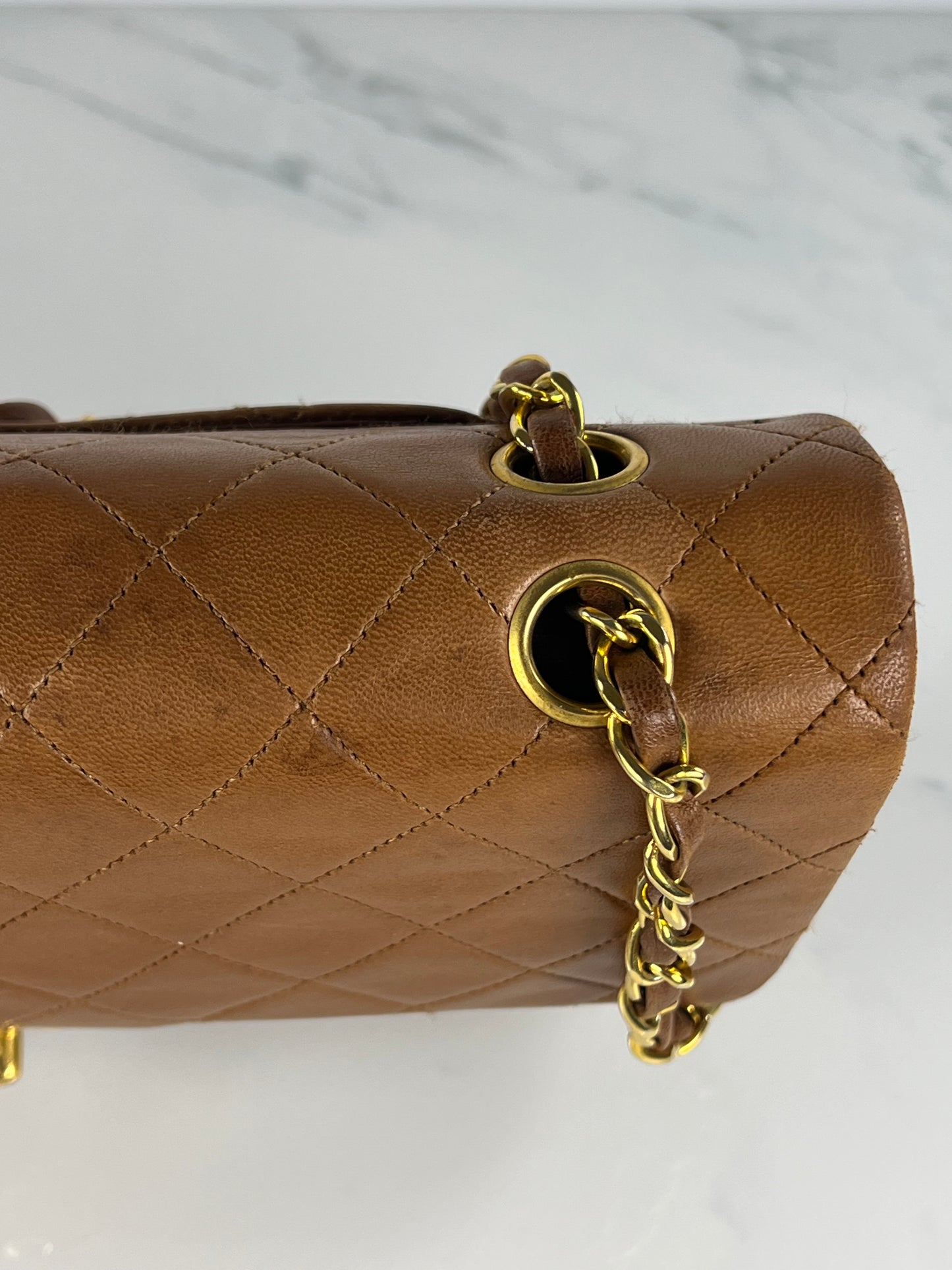 Vintage Camel Medium Classic Double Flap