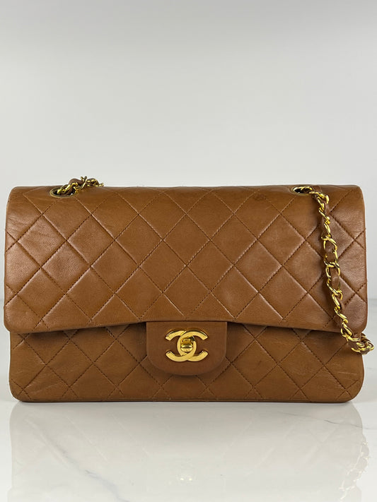 Vintage Camel Medium Classic Double Flap