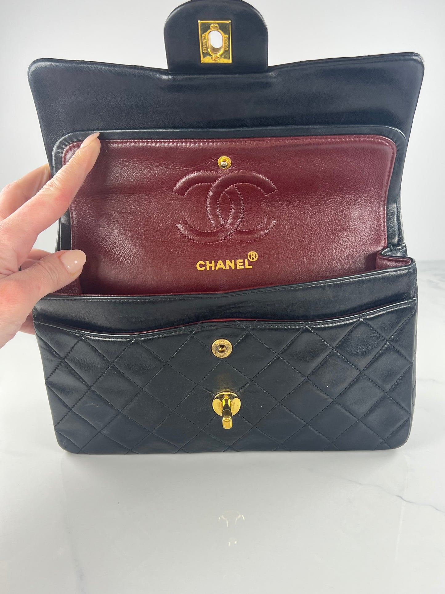 Black Small Classic Flap