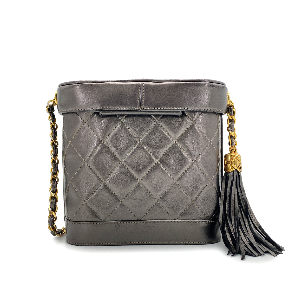 Vintage Bucket Shoulder Bag - Metallic Calfskin