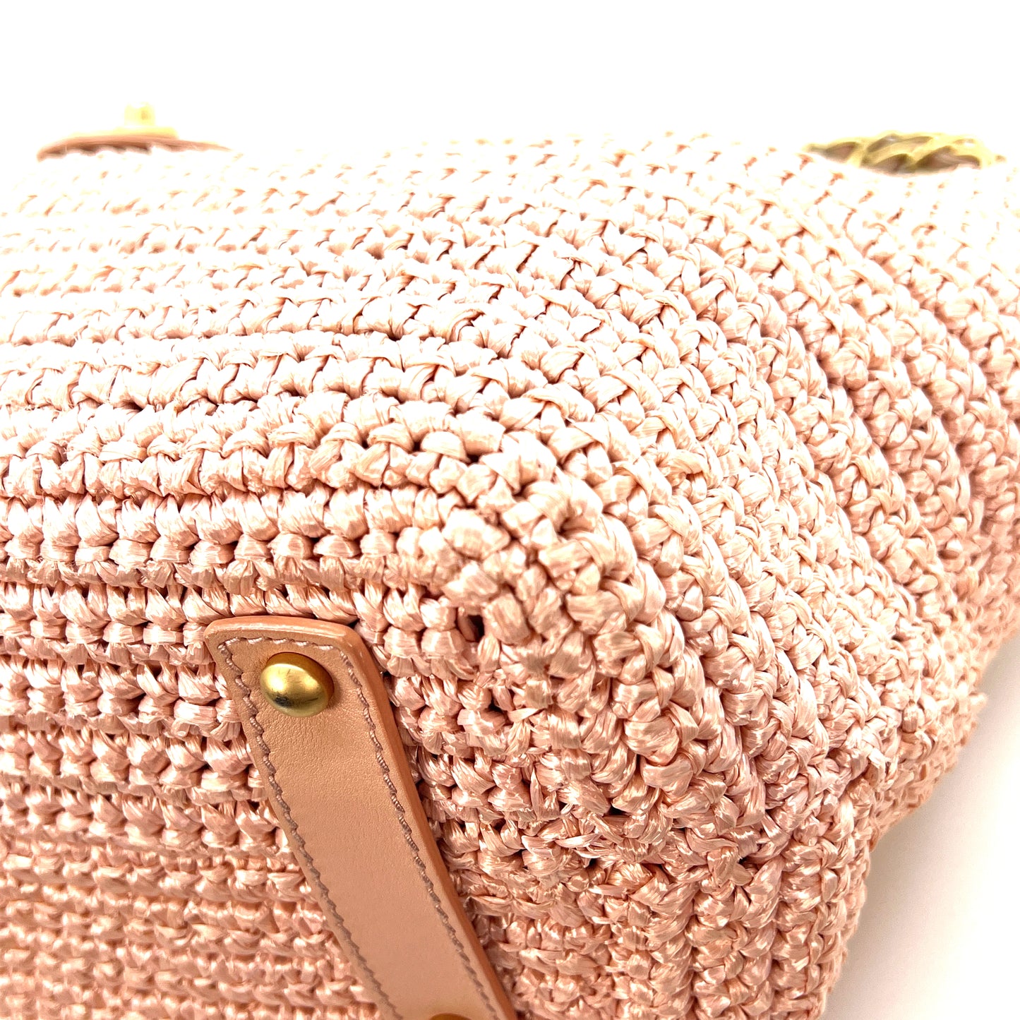 Vintage Pink Raffia Tote