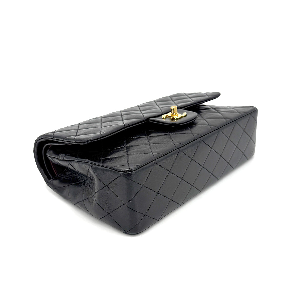 Black Vintage Medium Classic Double Flap