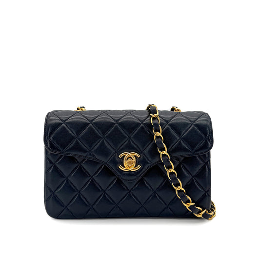 Vintage Navy Curved Mini Flap (Available at Ladybird)