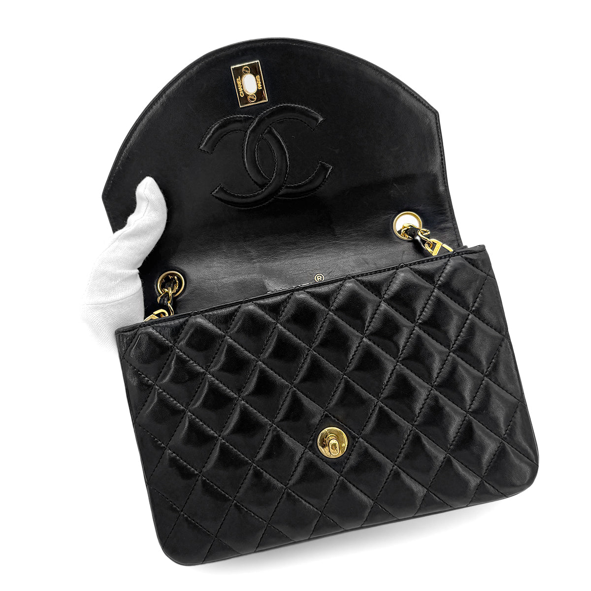 Vintage Black Half Moon Flap (Available at Ladybird)