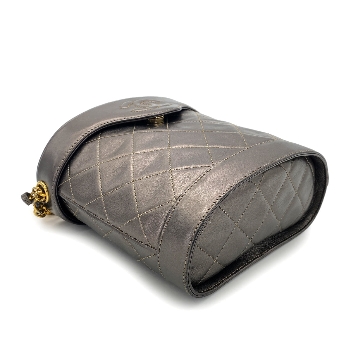 Vintage Bucket Shoulder Bag - Metallic Calfskin