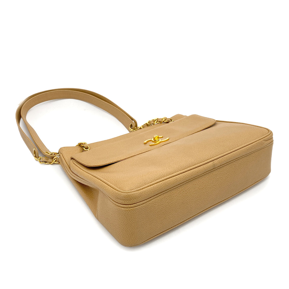 Vintage Beige Caviar Tote
