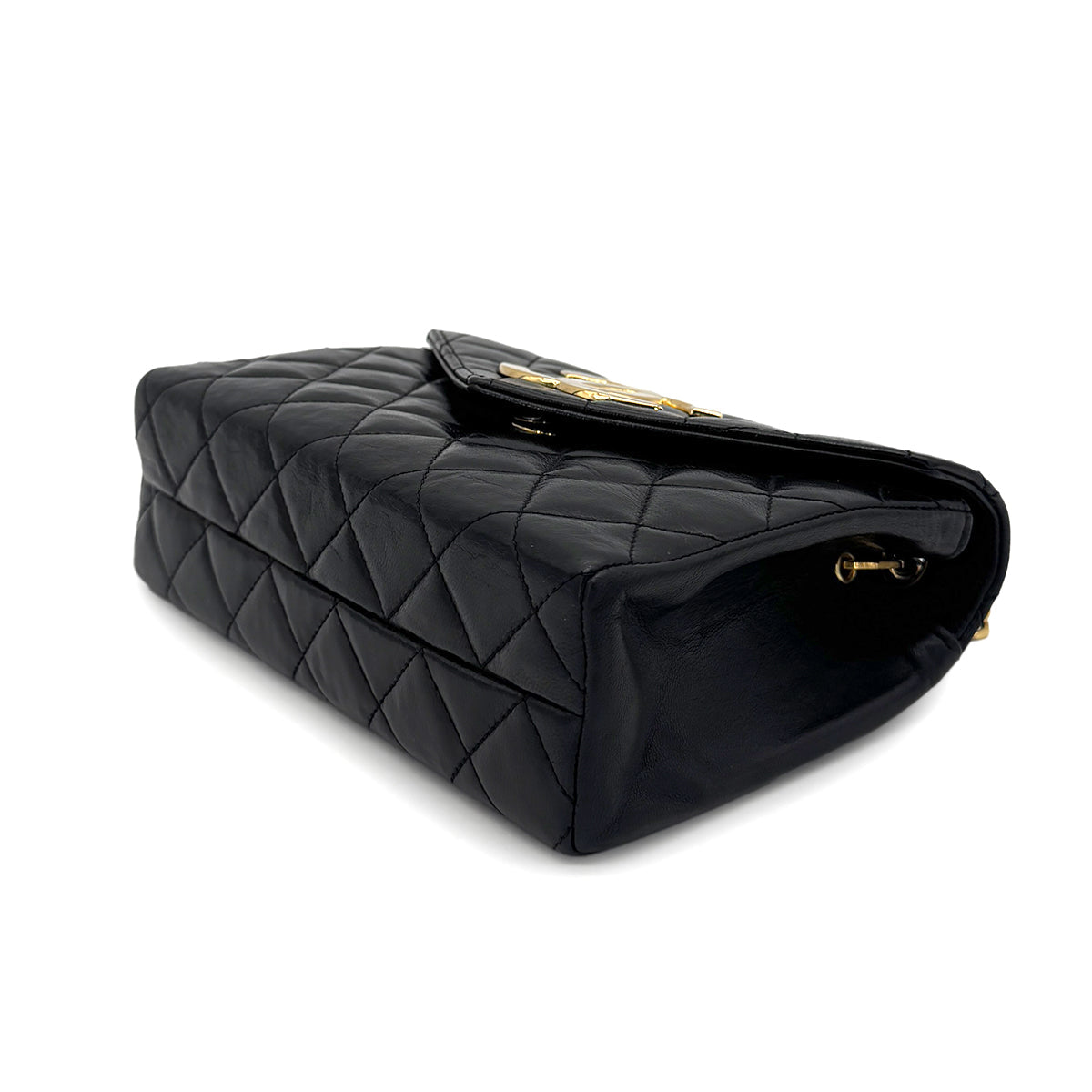 Vintage Square Deca Envelope Bag - Black Lambskin