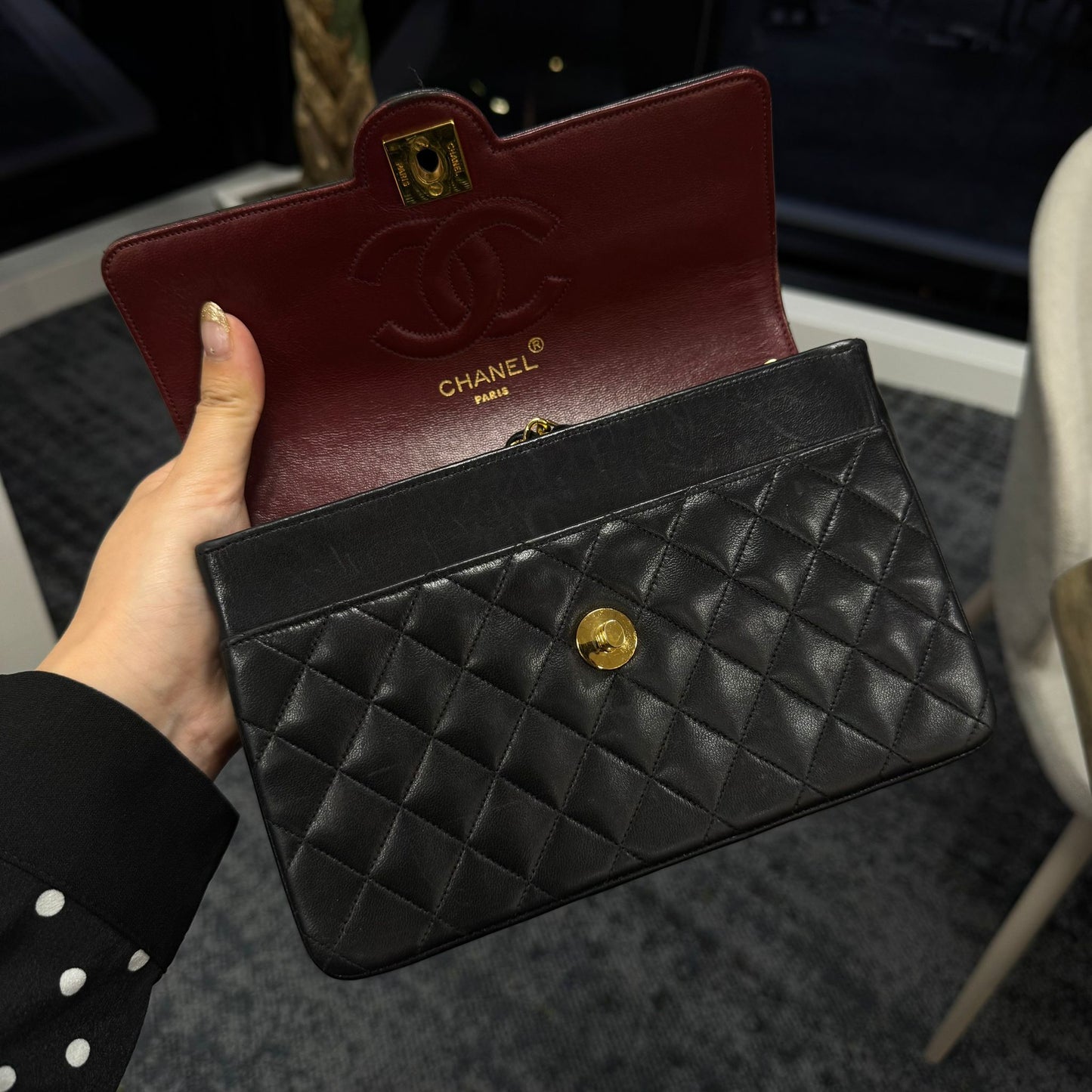 Vintage CC Chain Flap - Black Lambskin