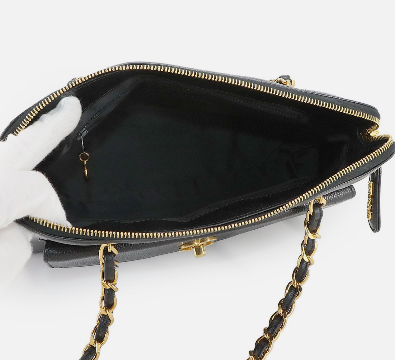 Vintage Chain Tote - Black Caviar