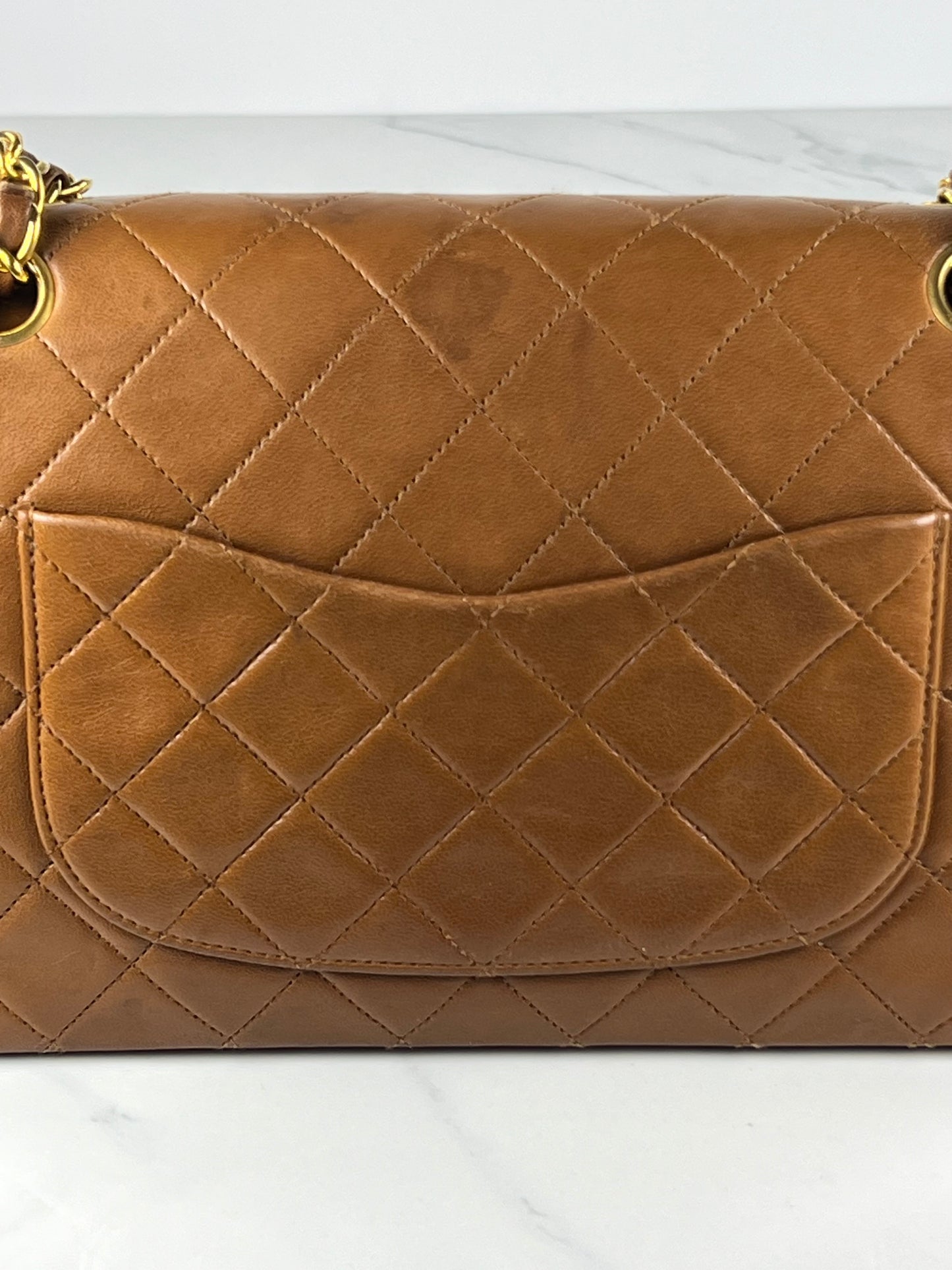 Vintage Camel Medium Classic Double Flap