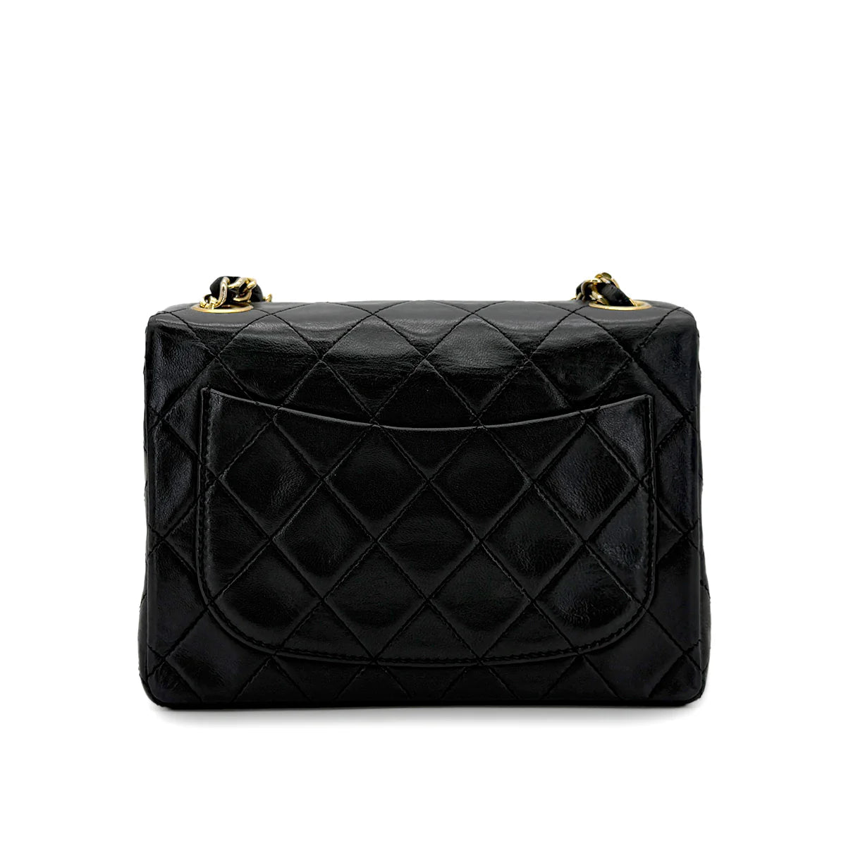 Vintage Mini Square Flap - Black Lambskin