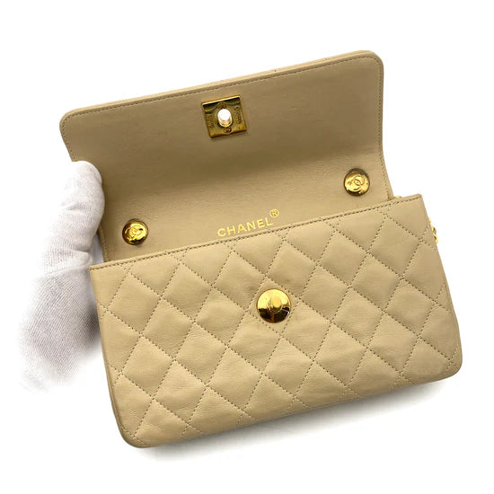 Vintage Mini Rectangle - Beige Lambskin