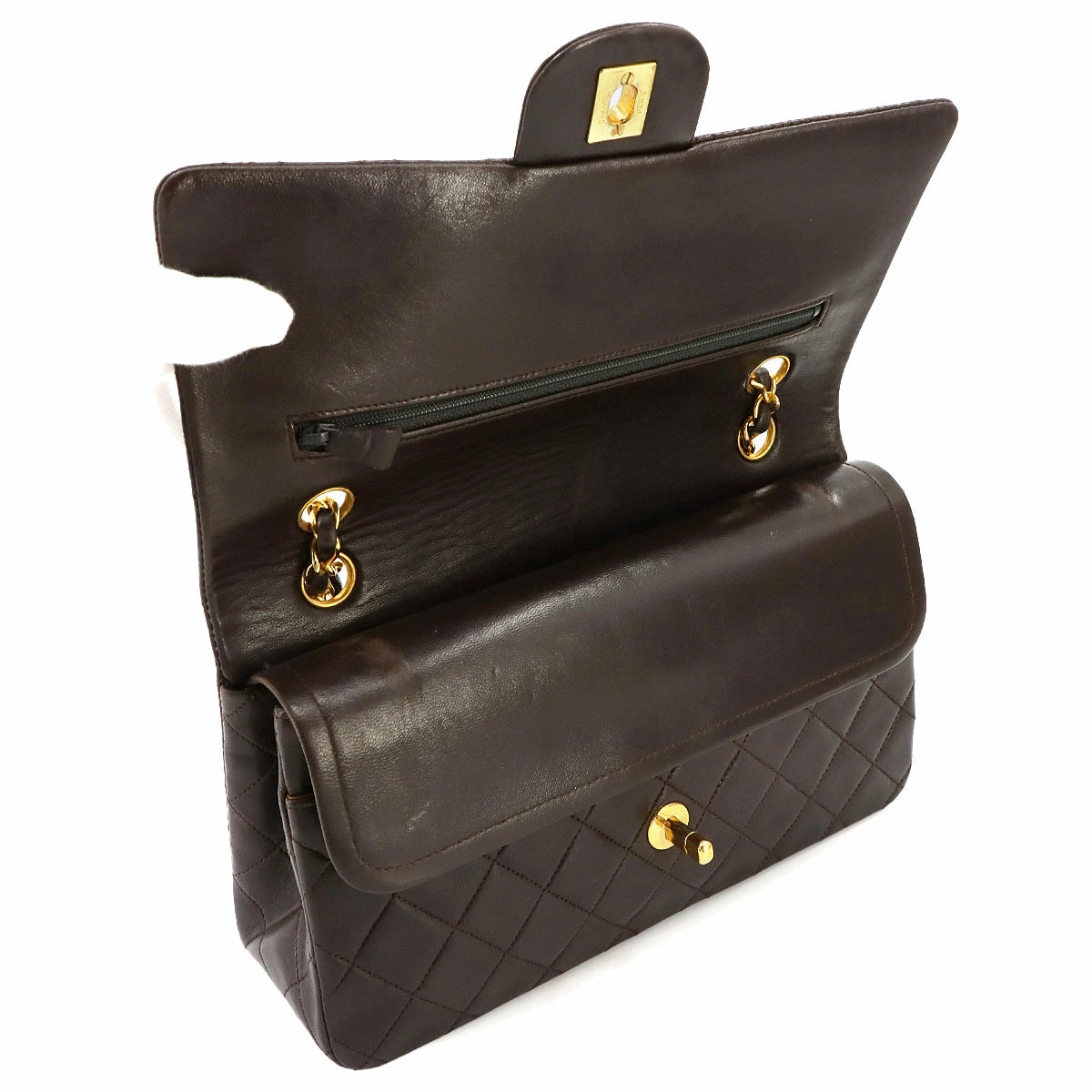 Vintage Medium Classic Flap - Brown Lambskin