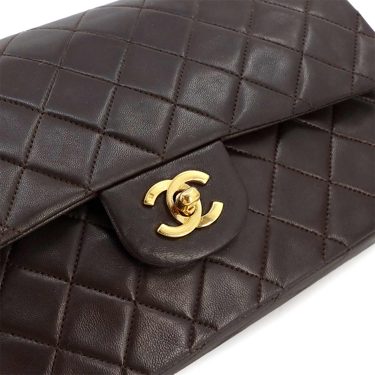 Vintage Medium Classic Flap - Brown Lambskin