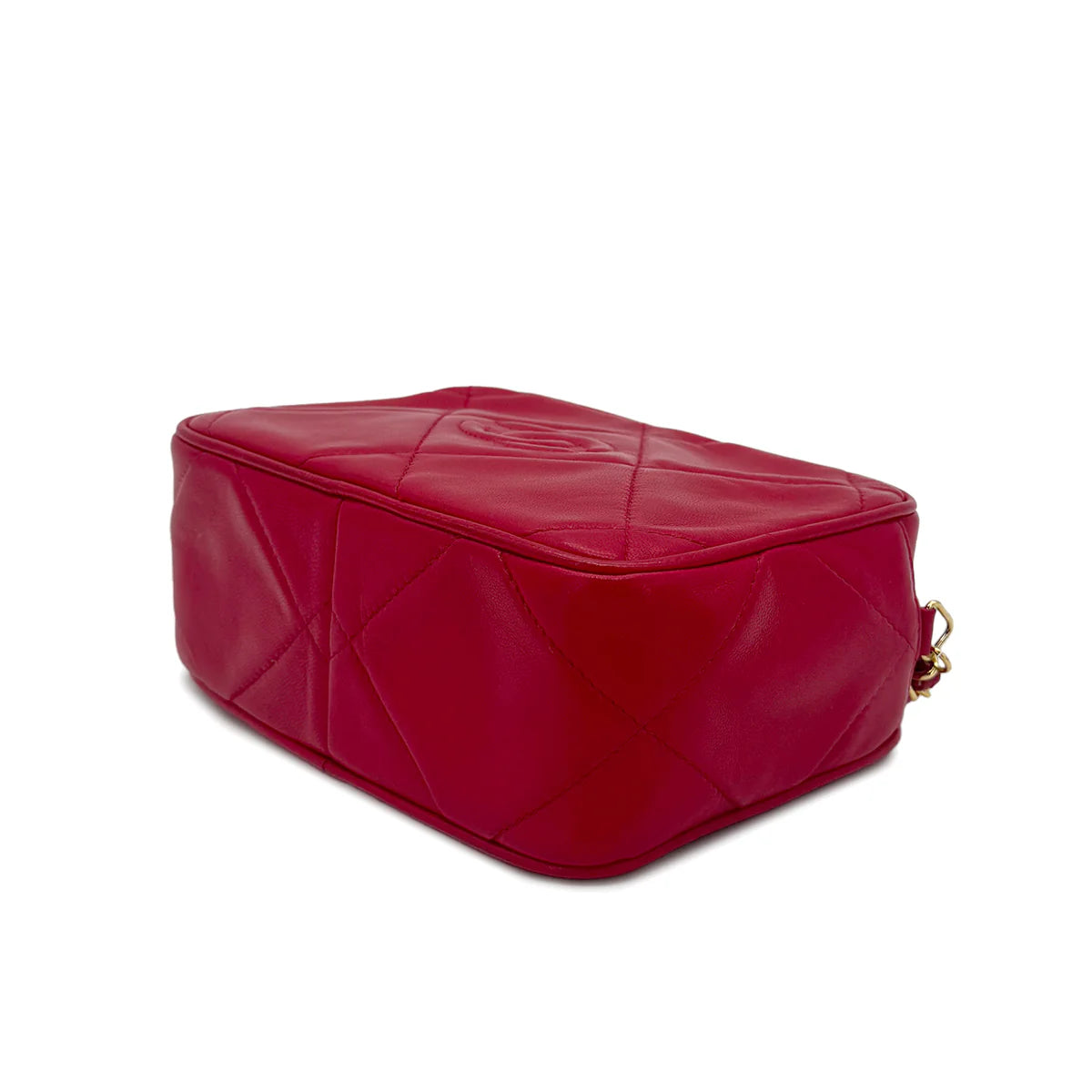 Vintage Camera Bag with Fringe - Red Lambskin