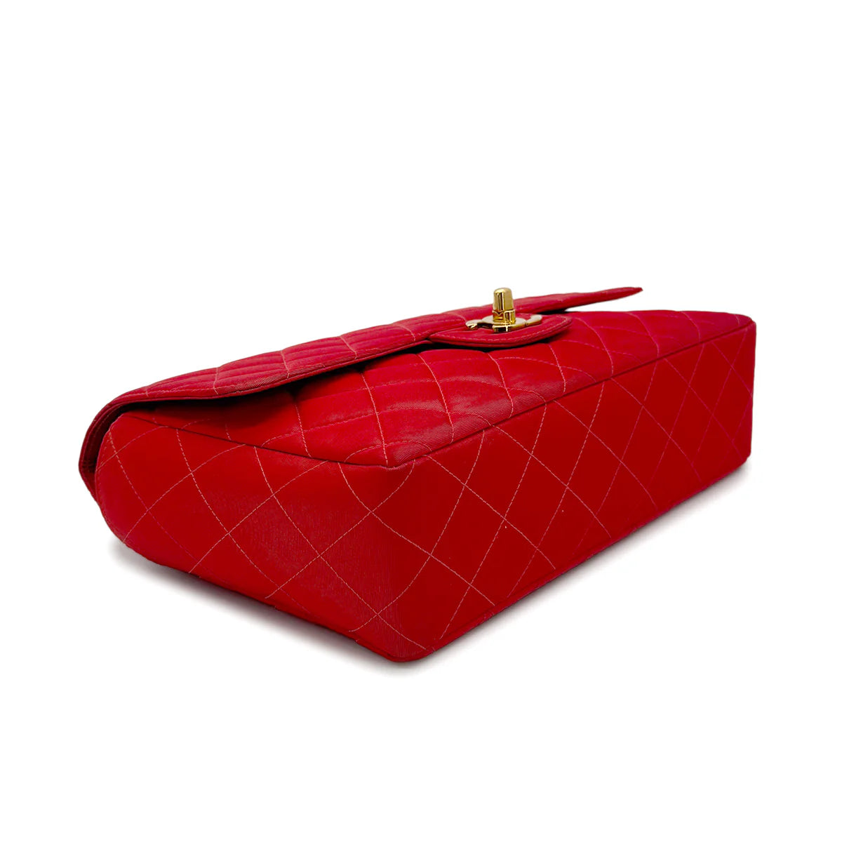 Vintage Medium Classic Flap - Red Satin