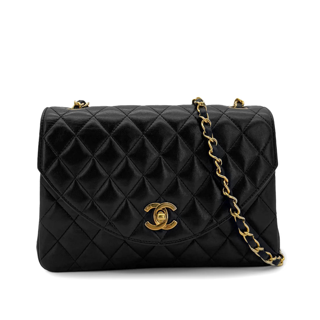 Vintage Half Moon Flap - Black Lambskin