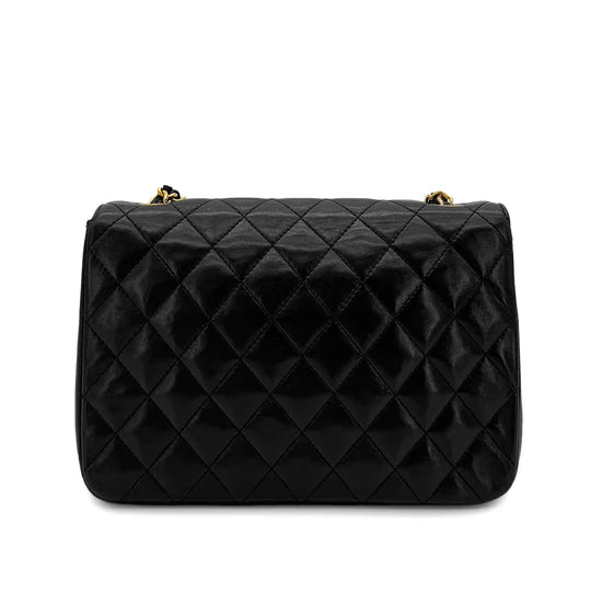 Vintage Half Moon Flap - Black Lambskin