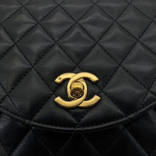 Vintage Half Moon Flap - Black Lambskin