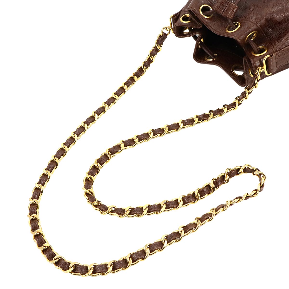 Vintage Triple Coco Bucket Bag - Brown Caviar