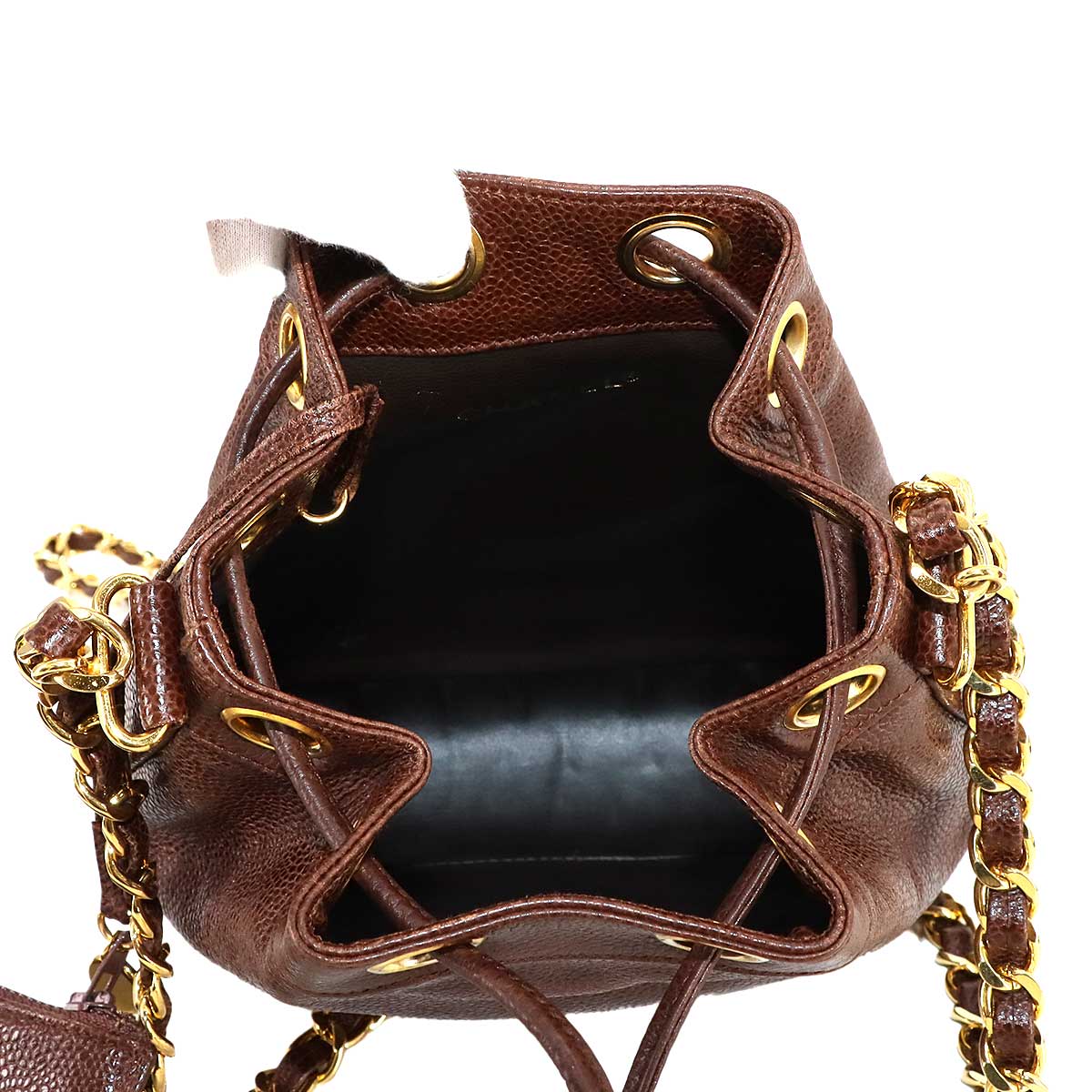 Vintage Triple Coco Bucket Bag - Brown Caviar