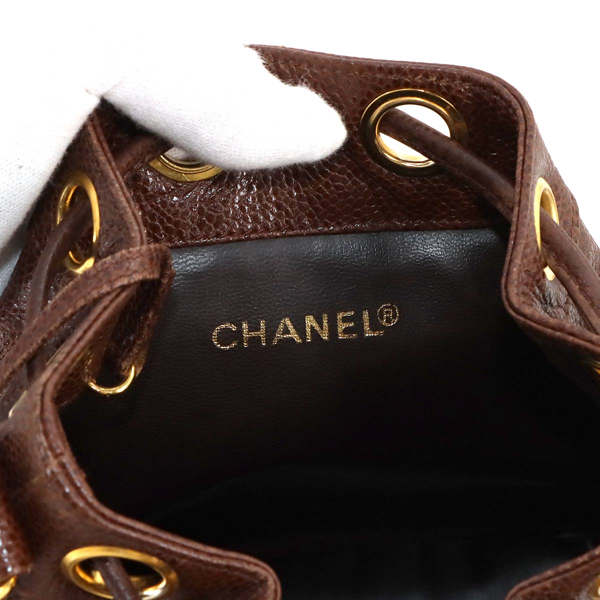 Vintage Triple Coco Bucket Bag - Brown Caviar