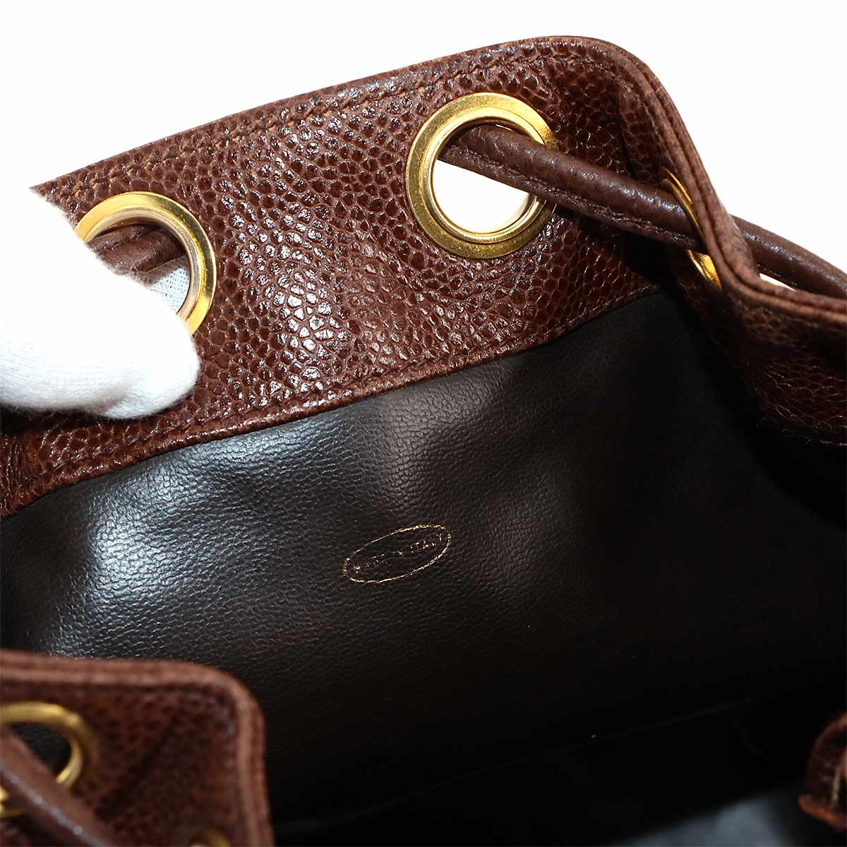 Vintage Triple Coco Bucket Bag - Brown Caviar