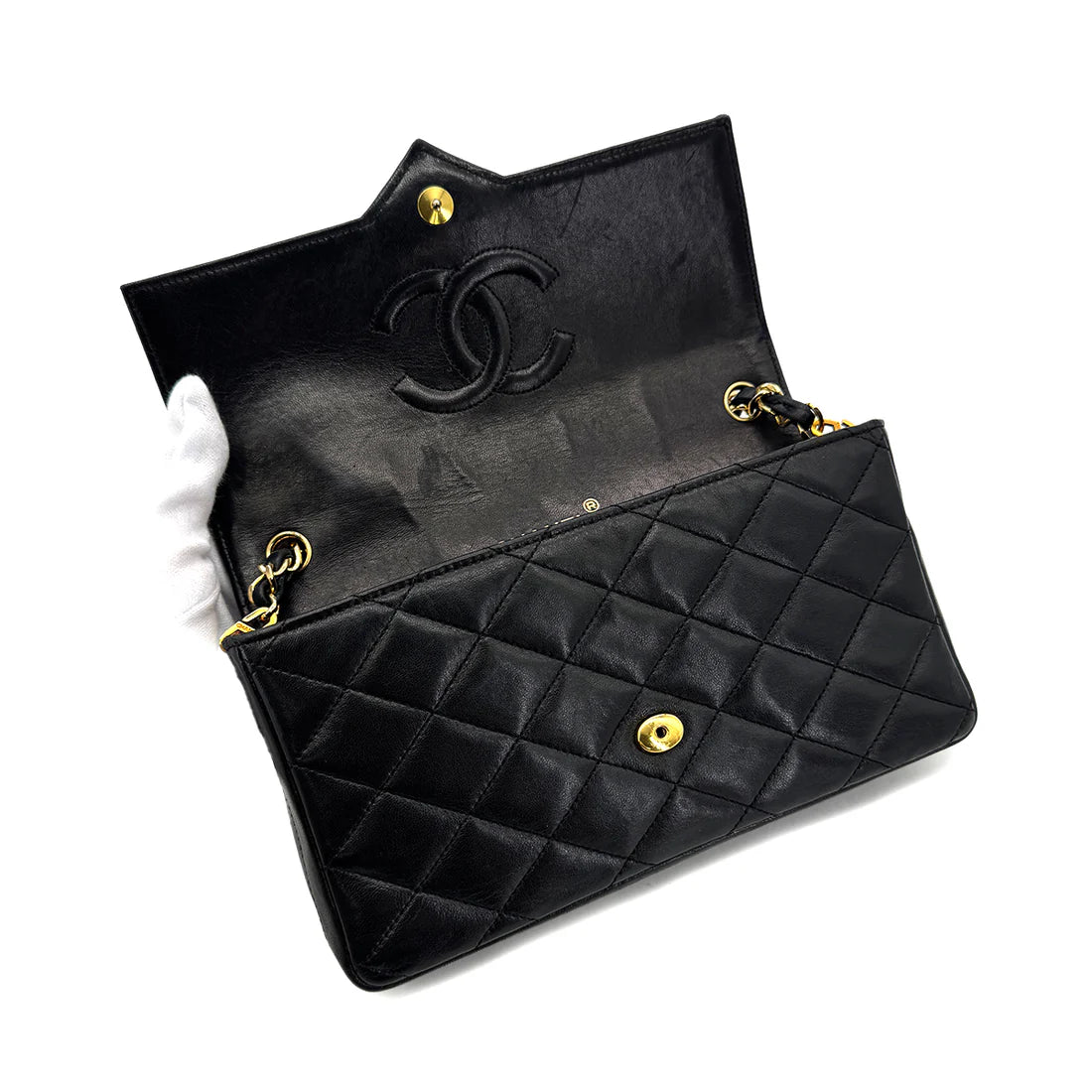 Vintage Deca Envelope Flap - Black Lambskin