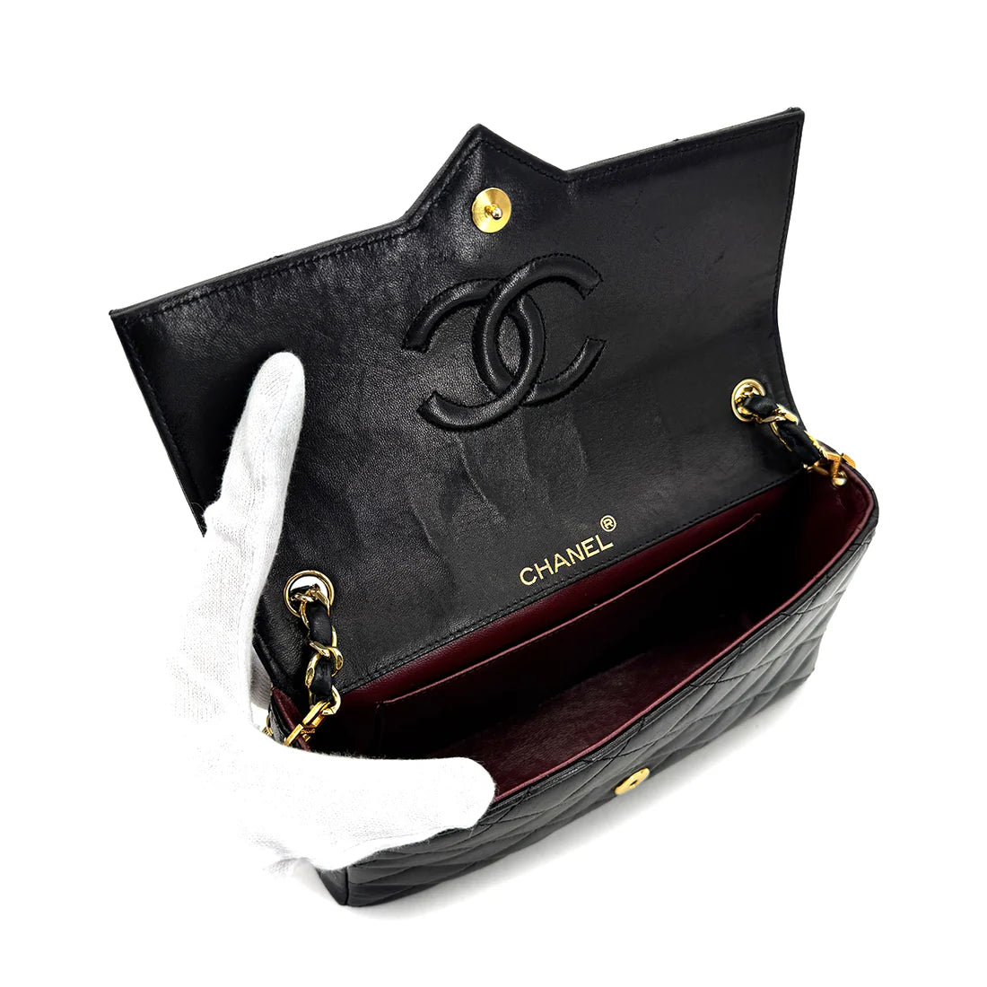 Vintage Deca Envelope Flap - Black Lambskin