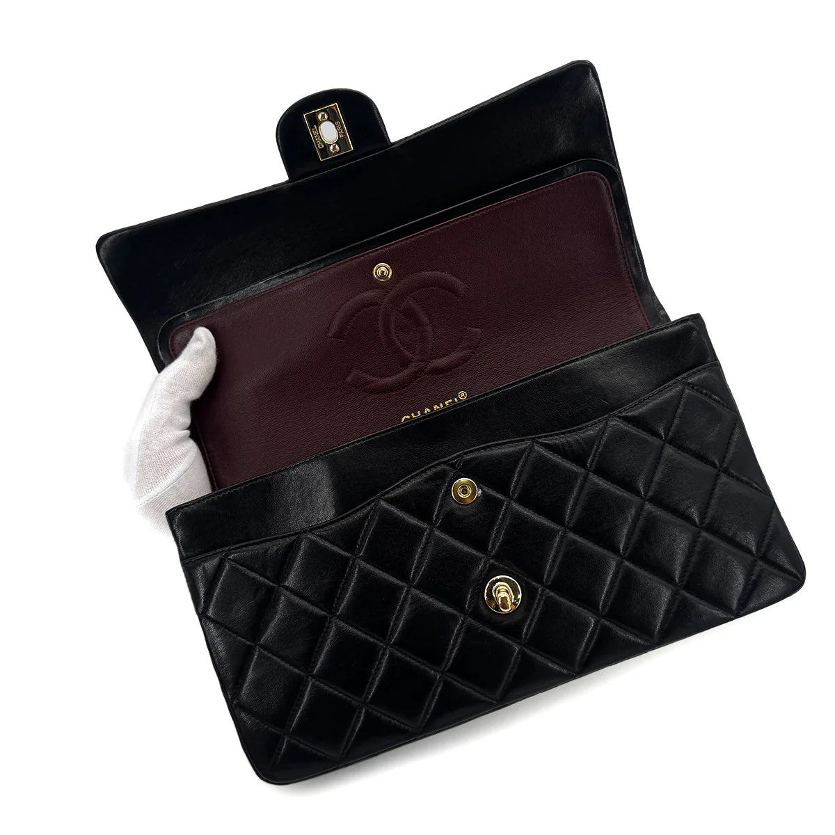 Vintage Medium Classic Flap - Black Lambskin