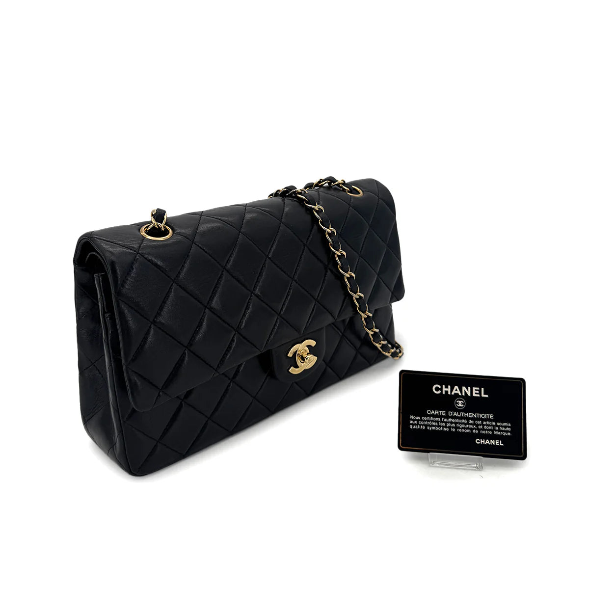 Vintage Medium Classic Flap - Black Lambskin