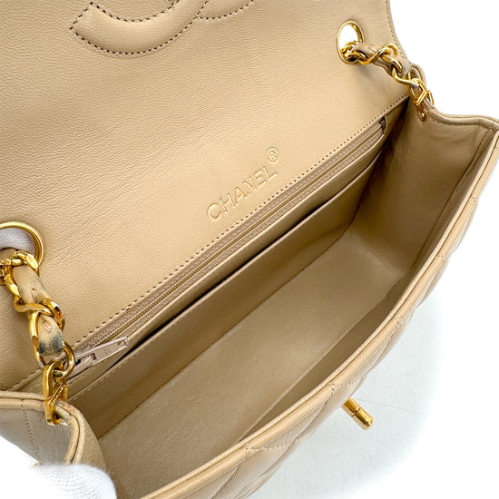 Vintage Half Moon Flap - Beige Lambskin (Available at Luxe Levels)