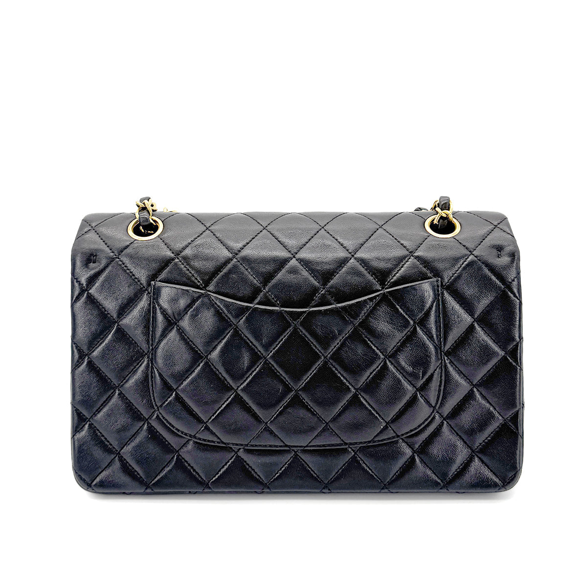 Black Vintage Medium Classic Double Flap