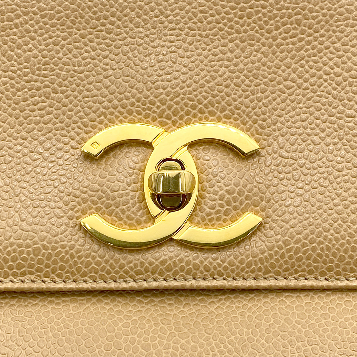Vintage Beige Caviar Tote