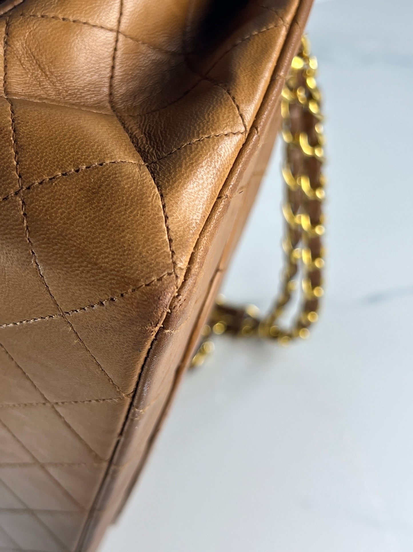 Vintage Camel Medium Classic Double Flap