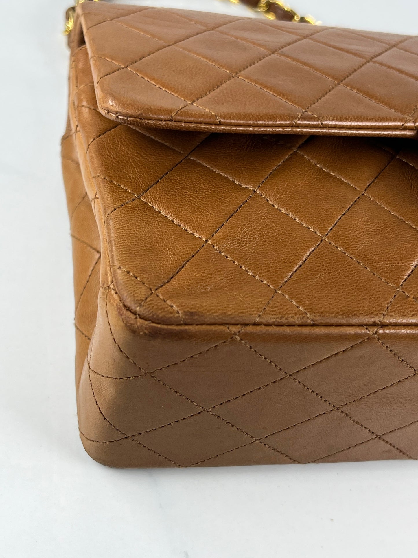 Vintage Camel Medium Classic Double Flap
