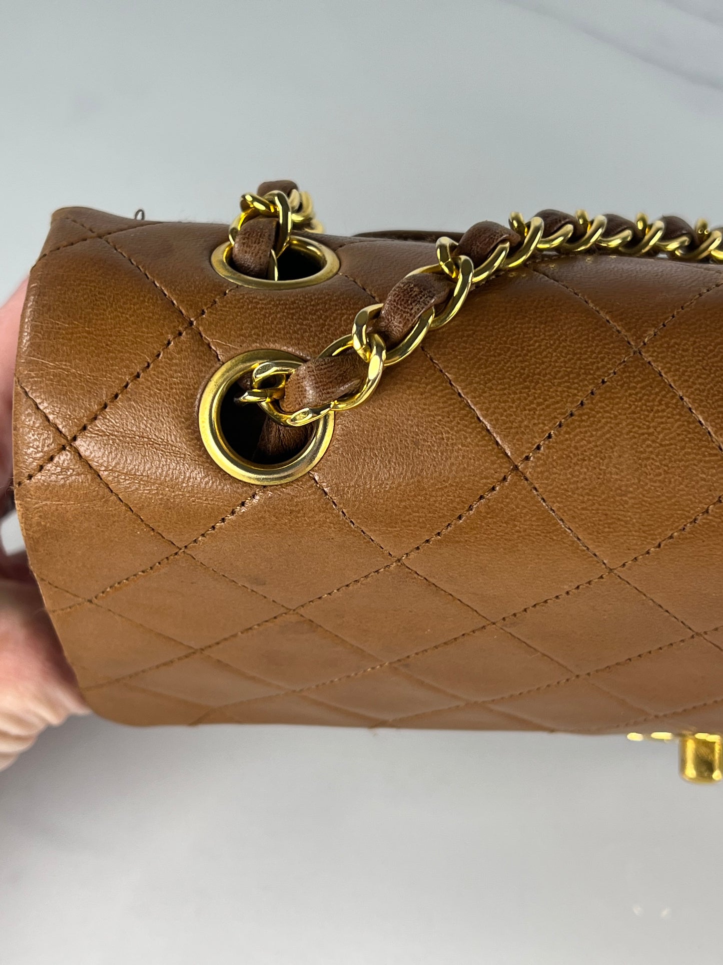 Vintage Camel Medium Classic Double Flap