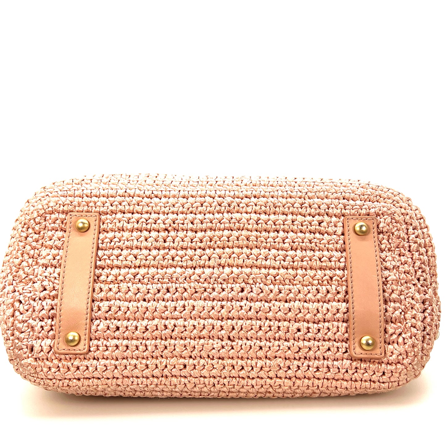 Vintage Pink Raffia Tote