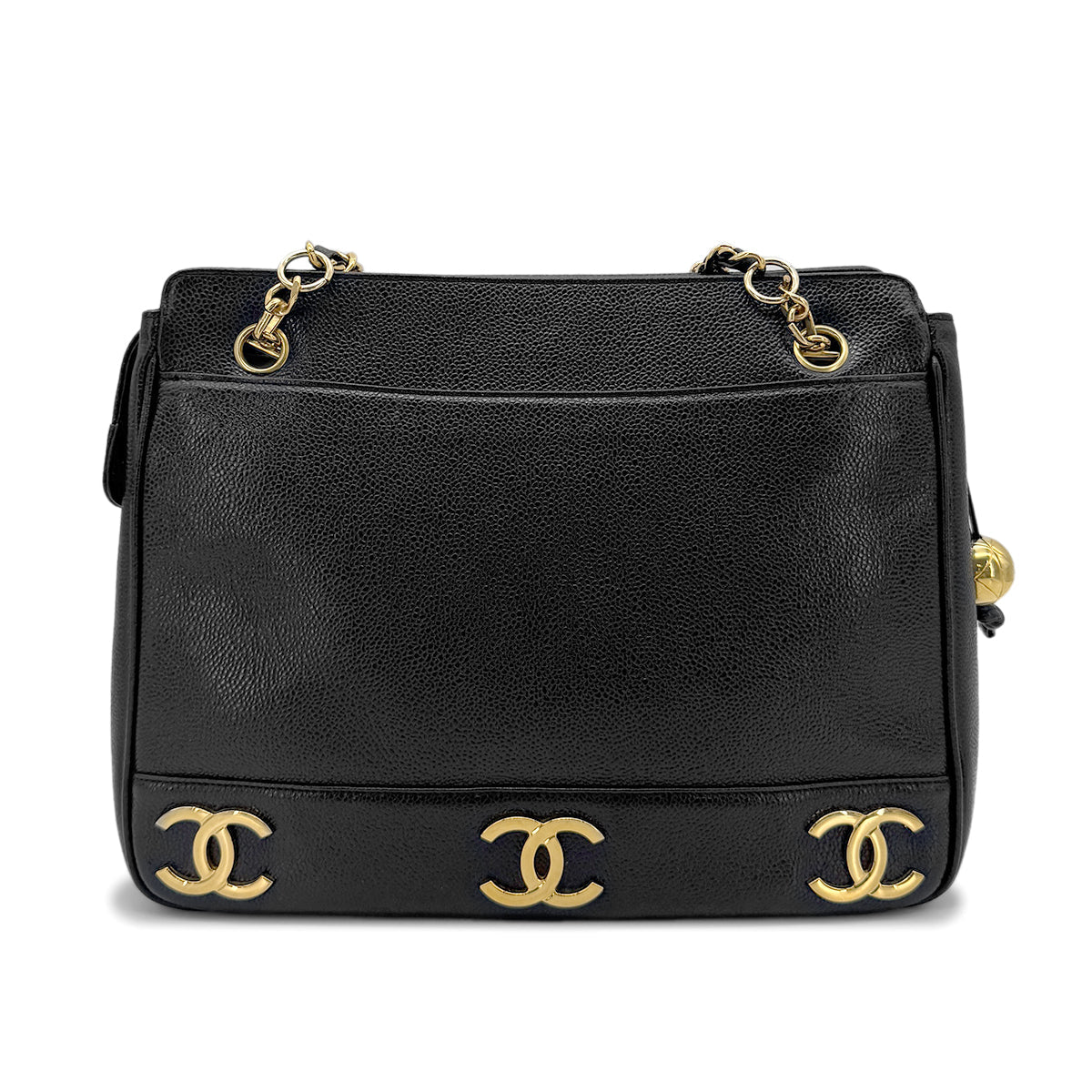 Vintage Triple Coco Tote -  Black Caviar