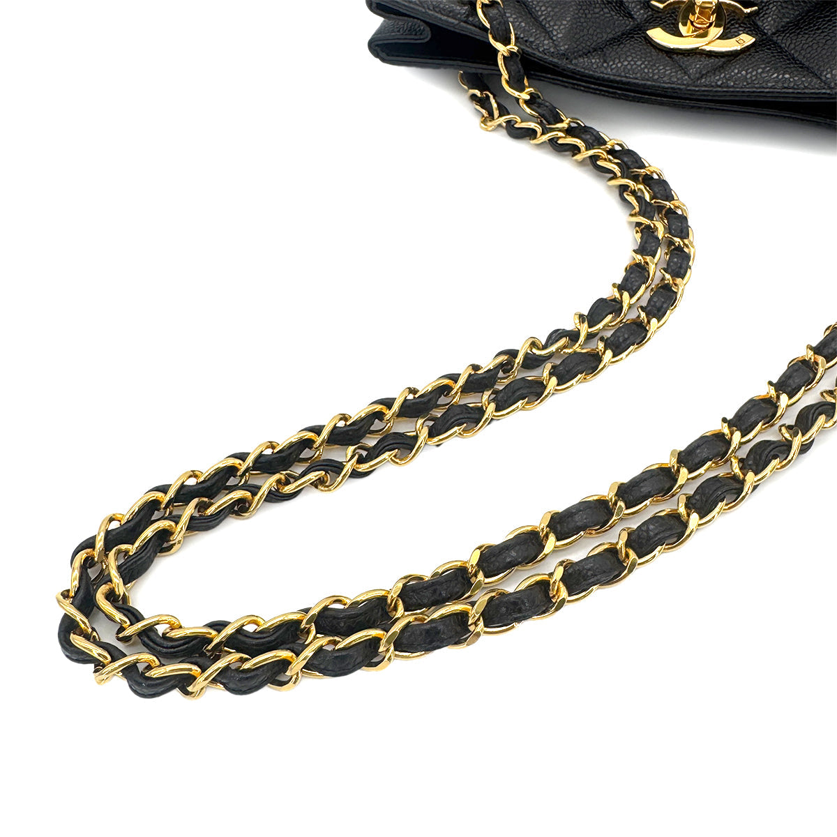 Black Vintage Caviar Shoulder Tote (Available at Ladybird)