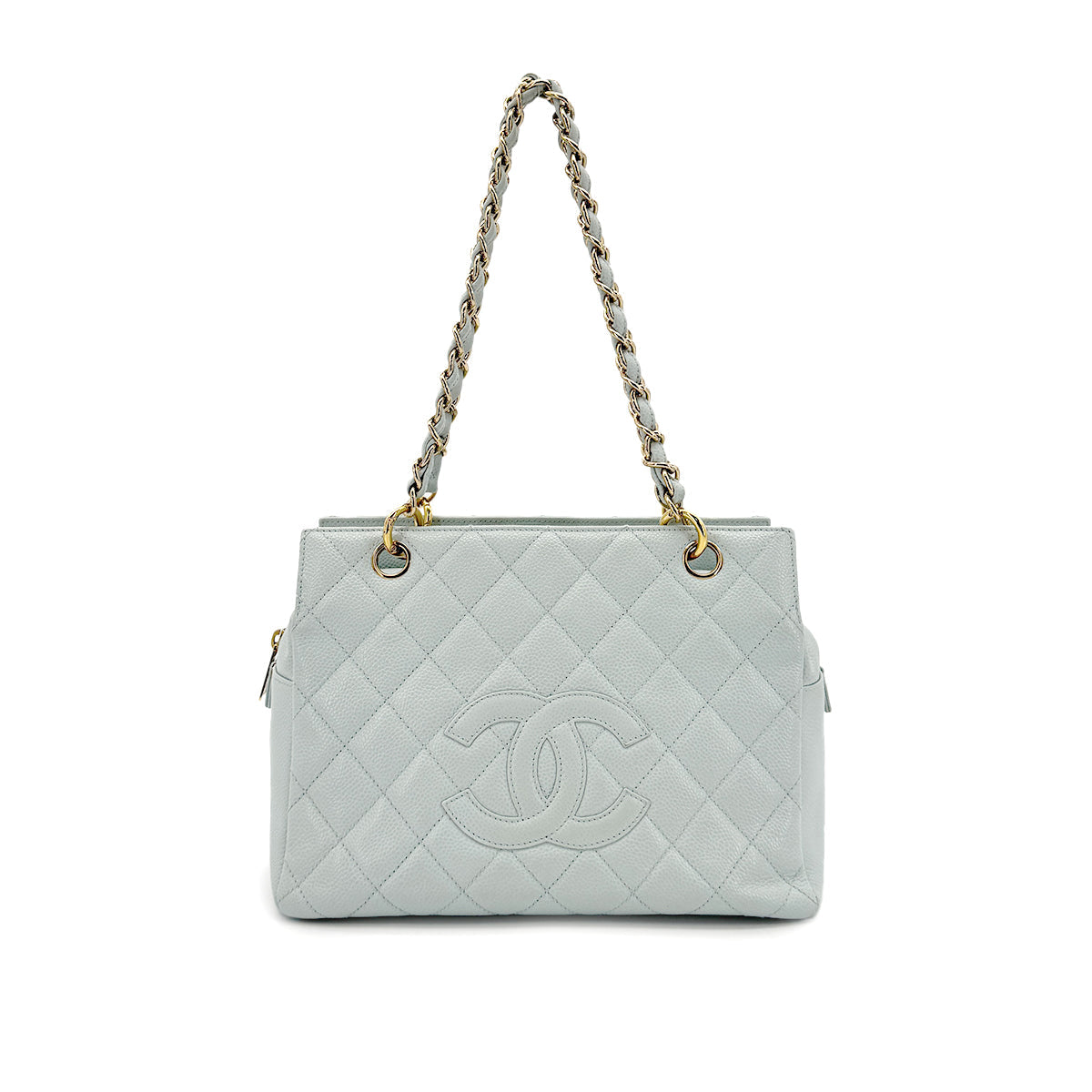 Vintage Light Blue Petite Shopping Tote
